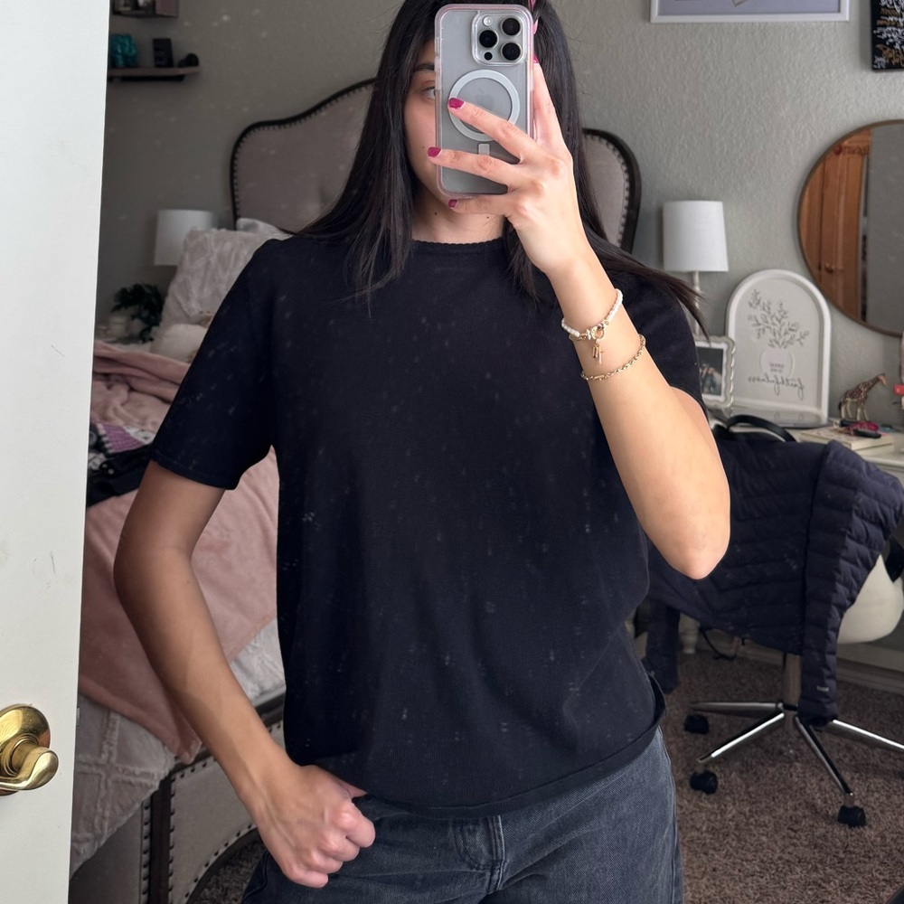Casual Corner Black Knit Top